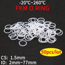 흰색 실리콘 O링 개스킷 식품 등급 방수 와셔 원형 O형 고무 실리콘 링 O링 CS 1.5mm OD 5 ~ 80mm 50pc, [01] CS 1.5mm, [55] ID 77mm OD 80mm, [01] 빨간