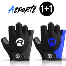 듀웨이 ASPORTS 자전거 반장갑 1+1, 블랙(M), 블랙(M)