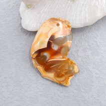 비즈공예 원석 천연석 마노 너깃 목걸이 펜던트 구슬 54x35x7mm 19g 준보석 유행 액세서리 선물, 한개옵션0