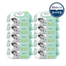 베피스 아기 물티슈 젠틀 소프트 캡형 물티슈 100매, 10팩