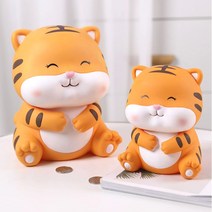 호랑이 저금통 귀여운 특이한 지폐/동전 예쁜 저금통, 눈 감은 호랑이, 대형