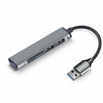 3 포트 usb 3.0 카드 리더 허브 usb c type c splitter mini 2 in 1 cardreader for sd tf micro sd for windows vi, USB 회색