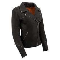 Milwaukee Leather MLL2525 여성용 블랙 가죽 경량 레이스 투 레이스 재킷 - 3XL, Small