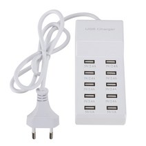 10 포트 전화 태블릿 USB 장치 여행용 데스크탑 충전기 허브 전원 공급 장치, 하얀색