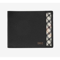DAKS 블랙 사피아노 하우스체크 반지갑 3971