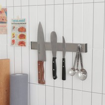 붙이는 스텐 자석 칼 거치대 30cm 업소용 식당용 칼꽂이 보관함 조리도구걸이