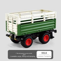 RC Car RC 트랙터 트레일러 LED 헤드 라이트 농장 장난감 세트 24GHZ 124 원격 제어 자동차 트럭 농업 시뮬레이터 어린이 소년 선물, Accessories Set 1