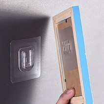솔플레이스 초강력 접착식 투명 후크 홀더 욕실 화장실 청소도구 걸이 다용도 만능 무타공 부착형 콘센트 멀티탭 고정 홀더 못없이액자걸기 벽에붙이는고리, 홀더 1세트( 8개 )