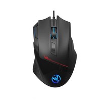 게이밍 마우스 9개의 매크로 프로그래밍 버튼이 있는 유선 6개의 조절가능 DPI 6 RGB LED 백라이트 모드 1000 폴링 속도 인체 공학적 PC 노트북 맥 윈도우용 (블랙), Black