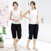 우일인견 시원한 인견 여름 여성 데일리 7부 바지 L XL 2XL