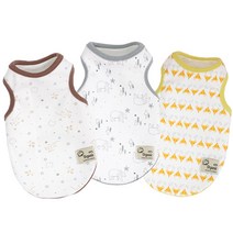 [도그도그] 오가닉나시 강아지옷 애견의류 강아지티셔츠 강아지나시 귀여운 빅사이즈 XS~4XL, 별곰_브라운