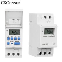 LCD 디지털 타이머 THC15A 프로그래밍 가능한 시간 릴레이 타이머 스위치 컨트롤러 12V 24V 48V AC 110V 220V 전자 주간 카운터, 1.12V