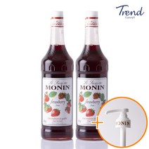 모닌 스트로베리(딸기) 시럽 1000ml 2개+모닌 전용 시럽펌프 1개(트루시트러스 사은품)
