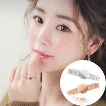 폭스타일 게르마늄반지 실버925 파라듐 코팅 트위스트, 로즈 골드 11호 (9~15호), 2개