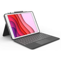 (4-6일 배송) 로지텍 콤보 터치 iPad 7세대 8세대 키보드 케이스 트랙 패드 무선 키보드 스마트 커넥터 그래파이트