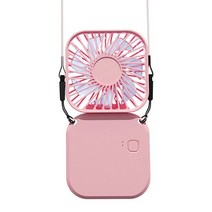 듀얼 쿨링 넥밴드 넥밴드무선선풍기 휴대용 접이식 목걸이 선풍기 USB 조정 가능 충전식 테이블 음소거, 01 Pink