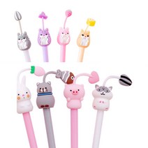 FANSYLI 2021신상 귀여운 고양이 토끼 돼지 햄스터 만화 젤 펜 소녀 심장 학생 펜 귀여운 애완 동물 공원 12f, 이여덟귀여운애완동물시리즈총(그림과)