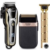 미용실바리깡 헤어클리퍼 WAHL바리깡 Kemei- 헤어트리머 세트 무선, set 03