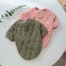 스타일독 강아지옷 누빔 깔깔이 가디건, 카키