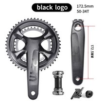 자전거크랭크 픽시크랭크 크랭크암 Prowheel 도로 자전거 크랭크 스프로킷 세트 50-34t 110bcd 1011 속도 172.5mm 중공 이중 스프로킷 알로이 885gset, rpm 블랙 로고