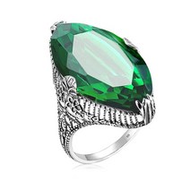 아쿠아마린반지 3월 탄생석 별자리 반지 SILVERCHAKRA 솔리드 925 스털링 실버 반지 마키즈 아쿠아 마린