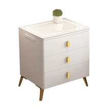 가정용 귀중품 보관함 비밀 특이한 개인 서랍형금고, 화이트 x 3단 무선충전 지문잠금 폭40cm