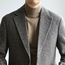 뉴메이드 10월 울 하운드 잔체크 블레이져 자켓