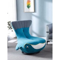 동물 의자 스툴 보조 거실 키즈 패브릭 미니 체어 고래, 블루 360 회전형 고탄성 스폰지