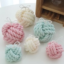 털실 Small사이즈 수제향초 실타래니트 겨울오브제 인테리어 소이 캔들 답례품 집들이선물, 코튼블러썸, 민트, Small털실