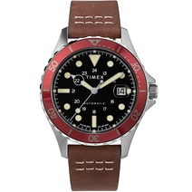타이맥스 Timex Navi XL 41mm 오토매틱 레드 브라운 스테인리스 스틸브라운레드 가성비 추천 미국직구