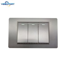 매립콘센트 산업용 노출 리미티드 압착단자 118mm 브라질 가정 표준 3 갱 백색 PC 방염제 패널 10A 구멍 전, 05 3 gang switch