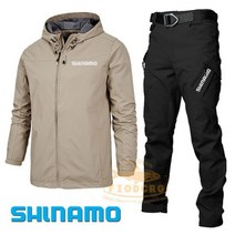 SHLNAMO 여름낚시복 내피 자켓 고어텍스 우의 바지 남자용 방수 낚시 자켓 아웃도어 후드 의류 하이킹 투피스 세트 106938, 4XL, 그림 색상 7
