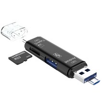 sd 카드 리더기 usb 5 in 1 otg 유형 c amp 마이크로 USB 플래시 드라이브 고속 2.0 안드로이드 노트북 컴퓨터용 범용 otg tf, 검은 색