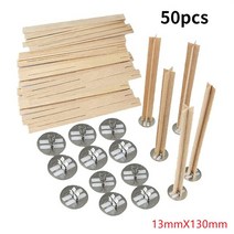 크로스 나무 양초 심지 코어 DIY 천연 금속베이스 탭 수제 공예 만들기 50 개, 01 13mmX130mm