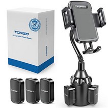 TOPGO 자동차 컵 홀더 휴대 전화 마운트 조절 가능 구스넥 자동차 컵 홀더 스마트 폰 크래들 자동차 마운트 iPhone XRXS MaxX87 Plus6sSamsung Galaxy S10+Note 9S8 PlusS7 Edge용 (블랙)