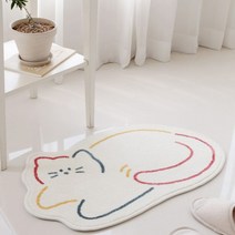 캐릭터 곰돌이 야옹이 매트 발 러그 인테리어 감성 욕실 주방 카페트 침대 싱크대 화장실 부엌 현관 바 논슬립 레터링 북유럽스타일 일러스트 미끄럼방지, 곰이