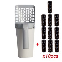 고양이모래 샌드 고양이 배변 특종 자동 청소 삽 박스 상자 필터 도구, [04] With 10pc poop bag, [01] 11.4x4.7in