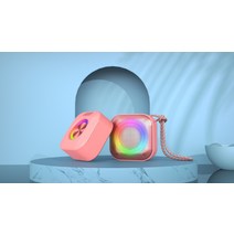 RGB 무선 블루투스 발광 스피커 휴대용 야외 데스크톱 미니 홈 스피커, 핑크