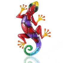 조형물 금속 도마뱀붙이 마당 정원 장식 실내 앰프 야외 동상 벽 장식 미니어처 조각 도마뱀 장식품 농가 장식 43cm, 빨간색