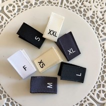 무광 공단 주자인쇄 사이즈라벨 컷팅 소량 100pcs 자체제작 의류부자재, 아이보리, 100개