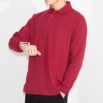 마이폴 코튼 포켓 긴팔 카라티 커플 PK 무지 남녀공용 MYP-9015