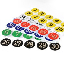 원형 에폭시 번호판 식당 테이블 목욕탕 사물함 라커 숫자판 번호, GF 노랑 31~40