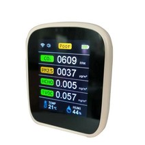 가스감지기 공기 품질 모니터 Indoor-CO2-Detector 미립자 물질 먼지 온도 습도 측정 Q81C, 한개옵션0