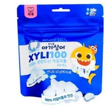 핑크퐁 아기상어 자일리100 핀란드100% 자일리톨, 40g, 2봉