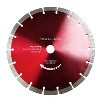 230 다이아몬드 커팅 디스크 콘크리트 12 Mm 세그먼트 높이 앵글 그라인더용 드라이 컷, CHINA, red 1pc