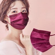 에어에이드 평면형 컬러마스크, 50매입, 2개, 와인