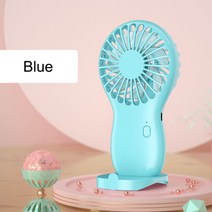 충전식 미니 휴대용 포켓 팬 전화 홀더 쿨 에어 핸드 헬드 여행 쿨러 냉각 사무실 야외 홈, 파란