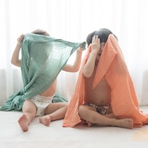 불로홈 밤무 대나무 2중 거즈 신생아 아기 블랭킷 낮잠 여름 이불, 대나무_6.주황색(120x120cm)