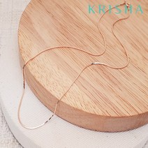 [크리샤]슬림 스네이크 핑크 실버 목걸이_KSN0316