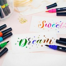캘라그라피 컬러 트윈 브러쉬 1세트 6칼라 수성펜 캘리그라피 택, 칼라:FLOWER세트, 단품